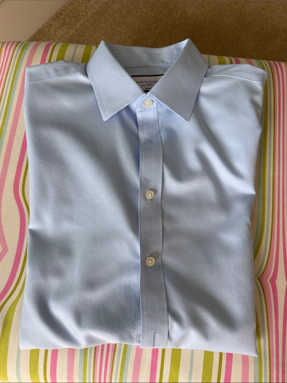 Charles Tyrwhitt Sky Blue Dress Shirt with Point Collar